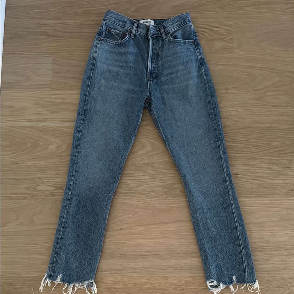 Agolde Riley Crop High Rise Distressed Denim - Size 24